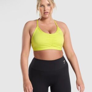 Gymshark Ruched Training Sports Bra in Yellow